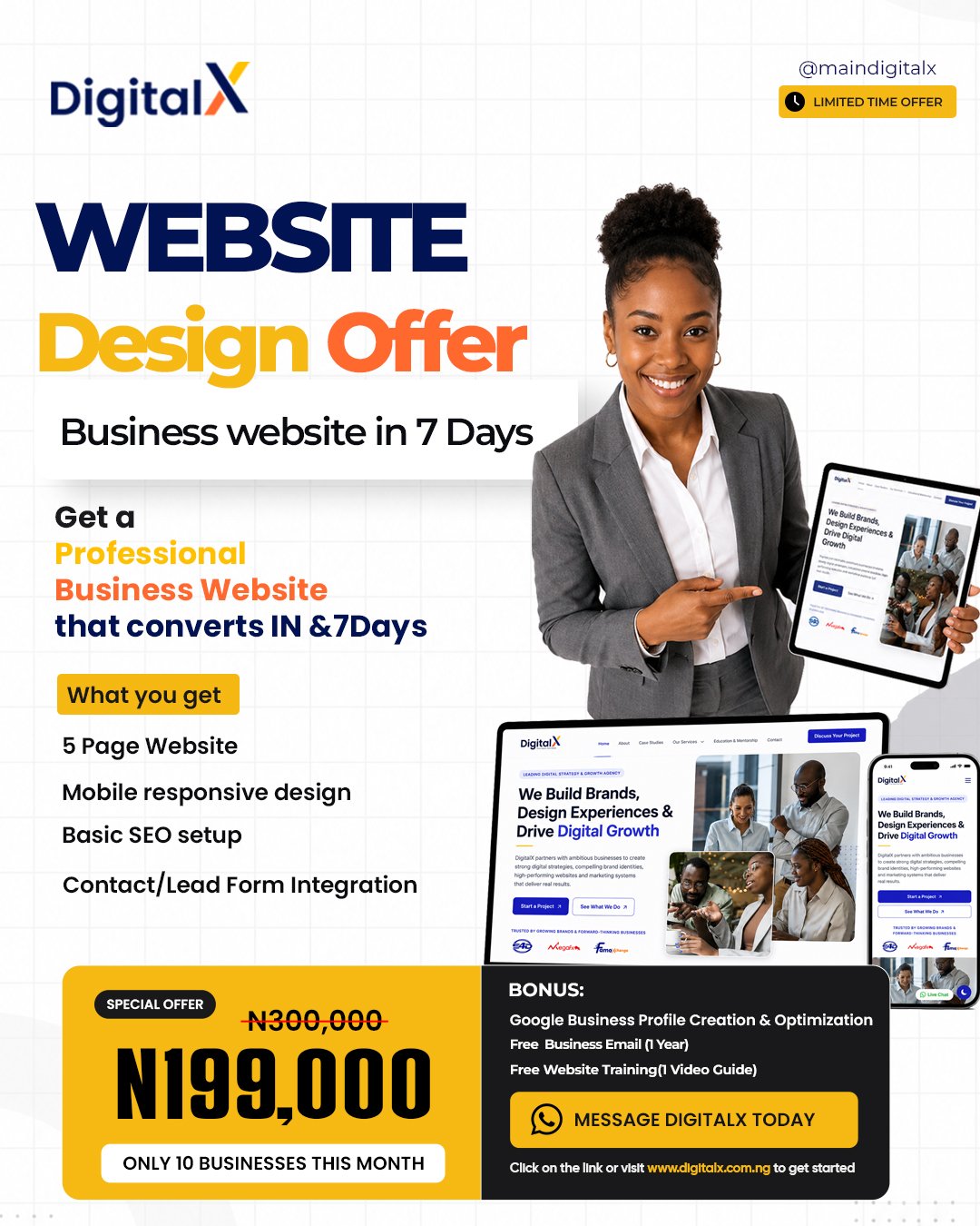 DigitalX professional business website promo flyer